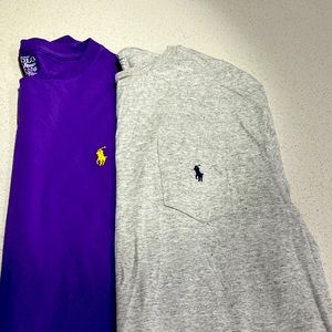 Ralph Lauren Tee Shirts. Large. Lot of 2. Purple and Gray.